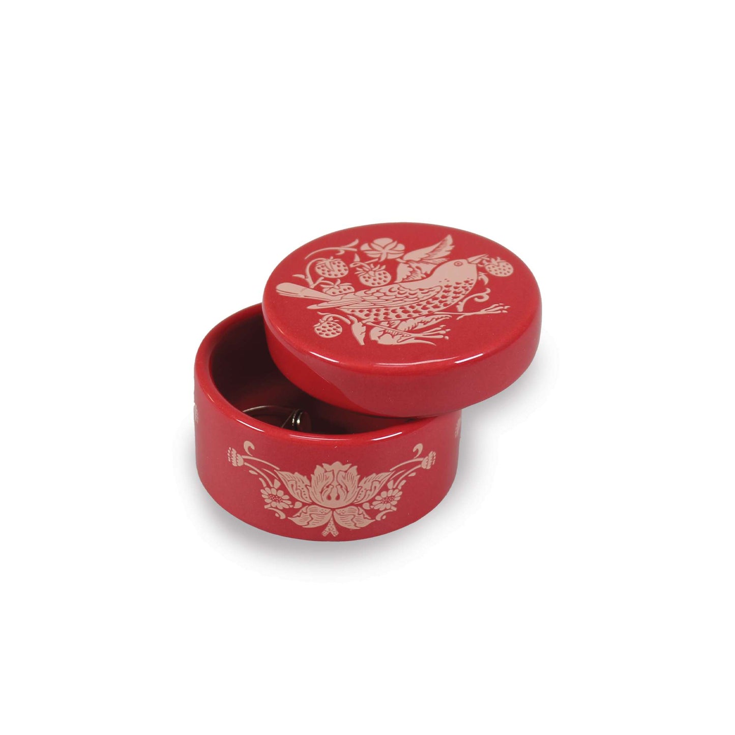 Trinket Box (6cm) - ACS William Morris (Raspberry)