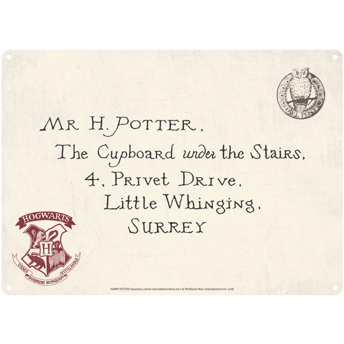Harry Potter Letters A5 Tin Sign