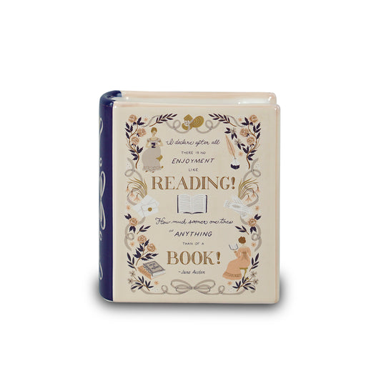 Book Pot Ceramic Small (10cm) - Jane Austen (Pride & Prejud)