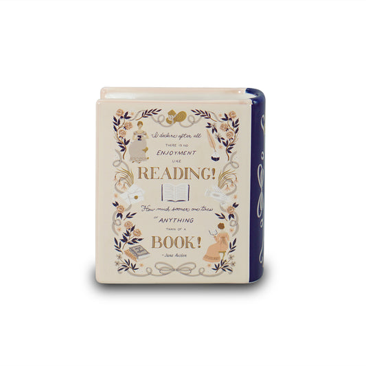 Book Pot Ceramic Small (10cm) - Jane Austen (Pride & Prejud)