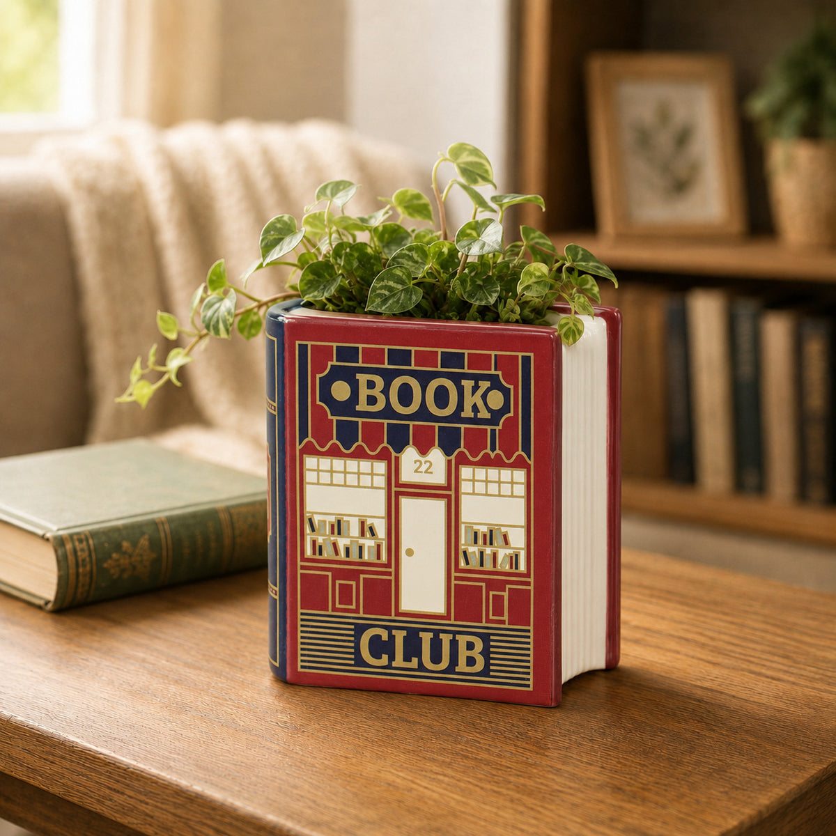 Book Pot Ceramic Small (10cm) - Pulteney Press (Book Club)