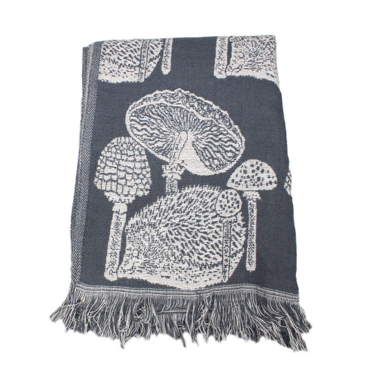 Kate Heiss Woodland Navy Bird & Botanical Blanket