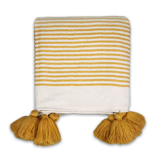 Shruti Designs Yellow Stripe Throw