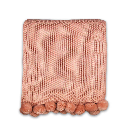 Shruti Designs Pink Pom Pom Throw