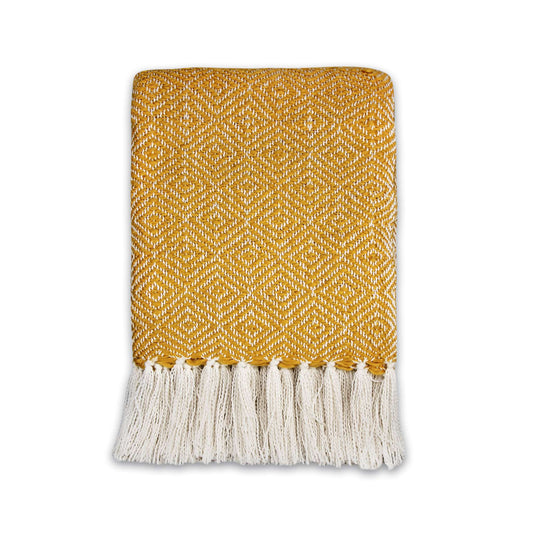 Shruti Designs Yellow Diamond Throw