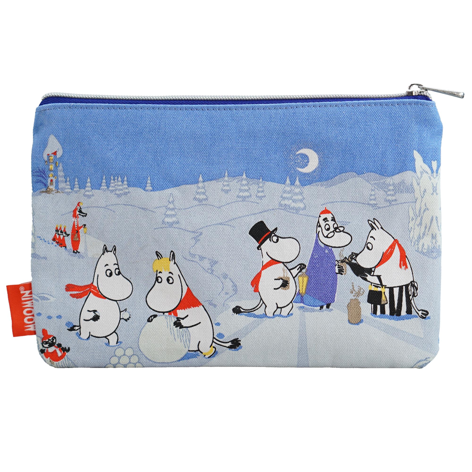 Travel Pouch Cotton (16.5cm x 24cm) - Moomin (Winter)