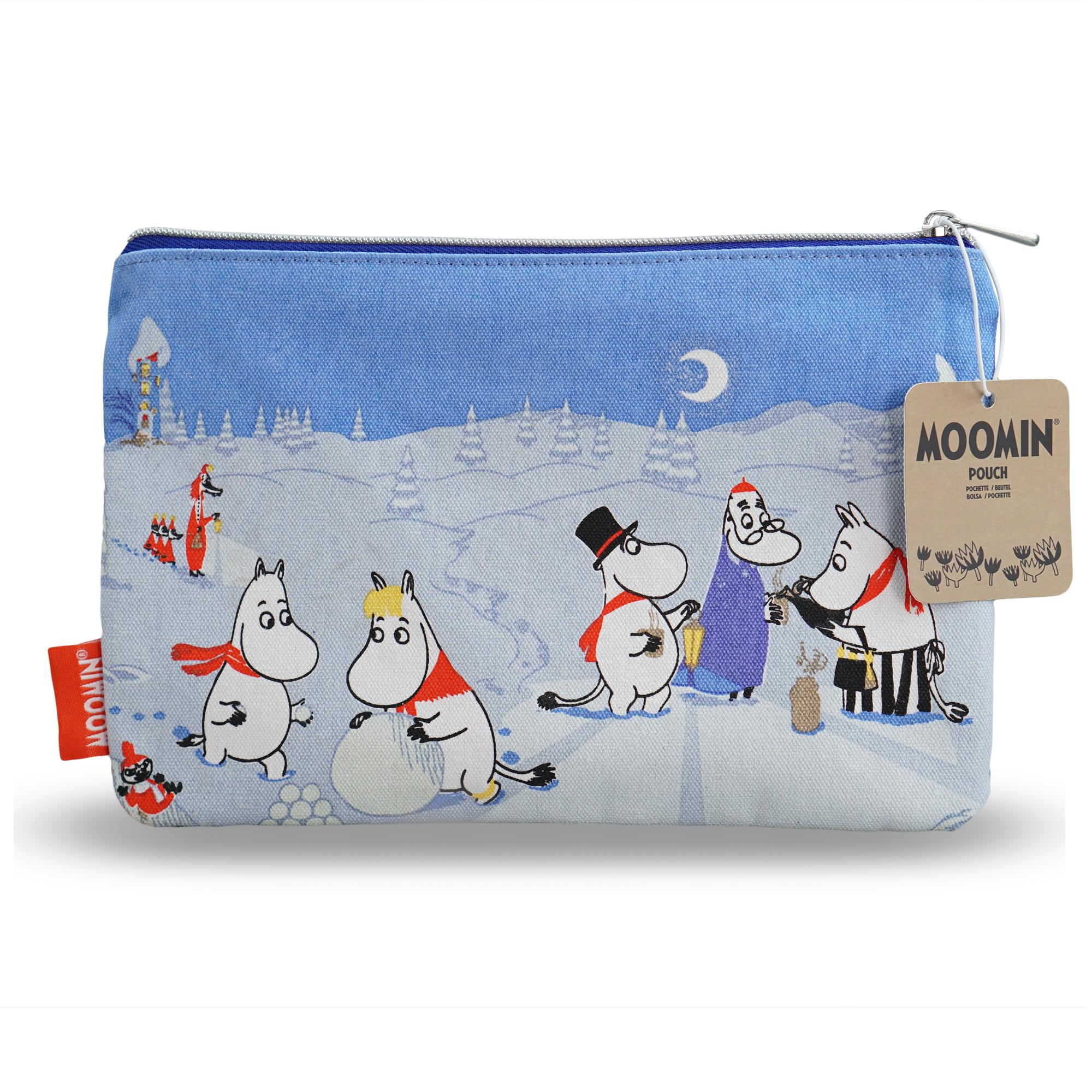 Travel Pouch Cotton (16.5cm x 24cm) - Moomin (Winter)