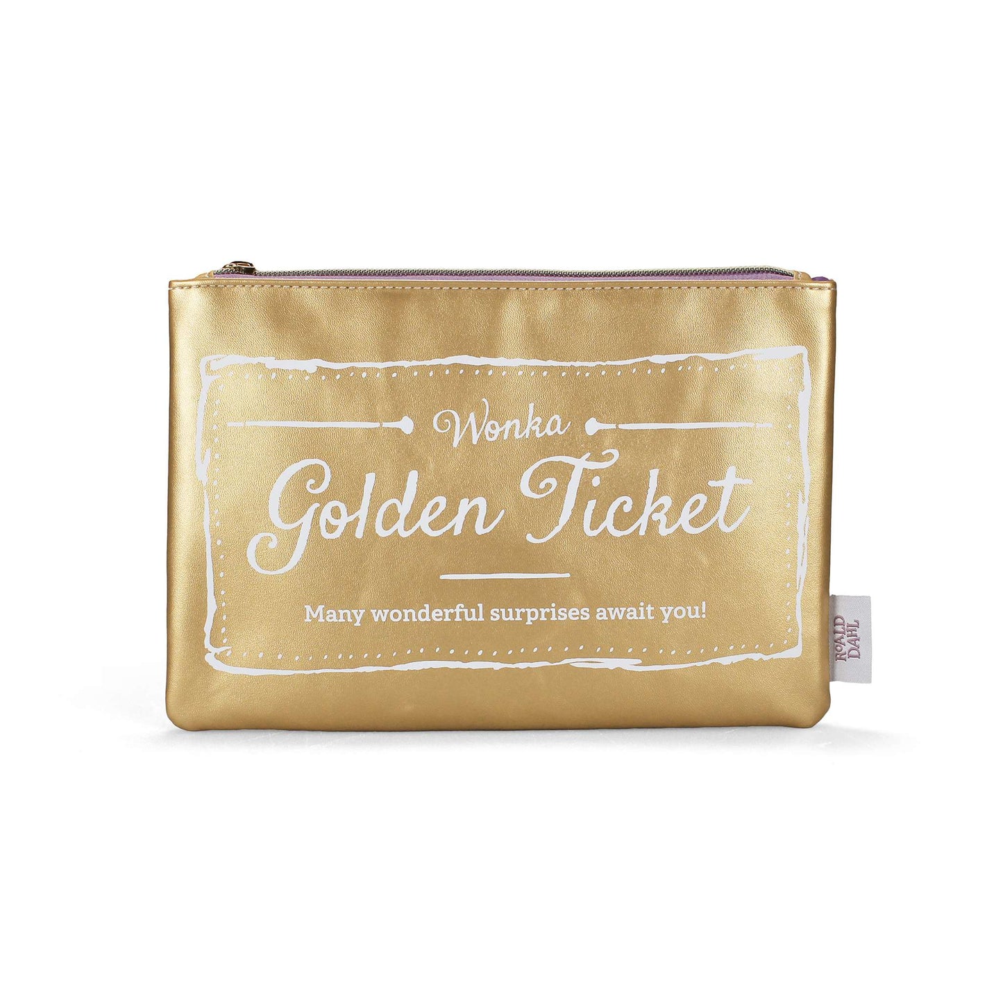 Roald Dahl Charlie Golden Ticket PU Pouch16cm x 24cm