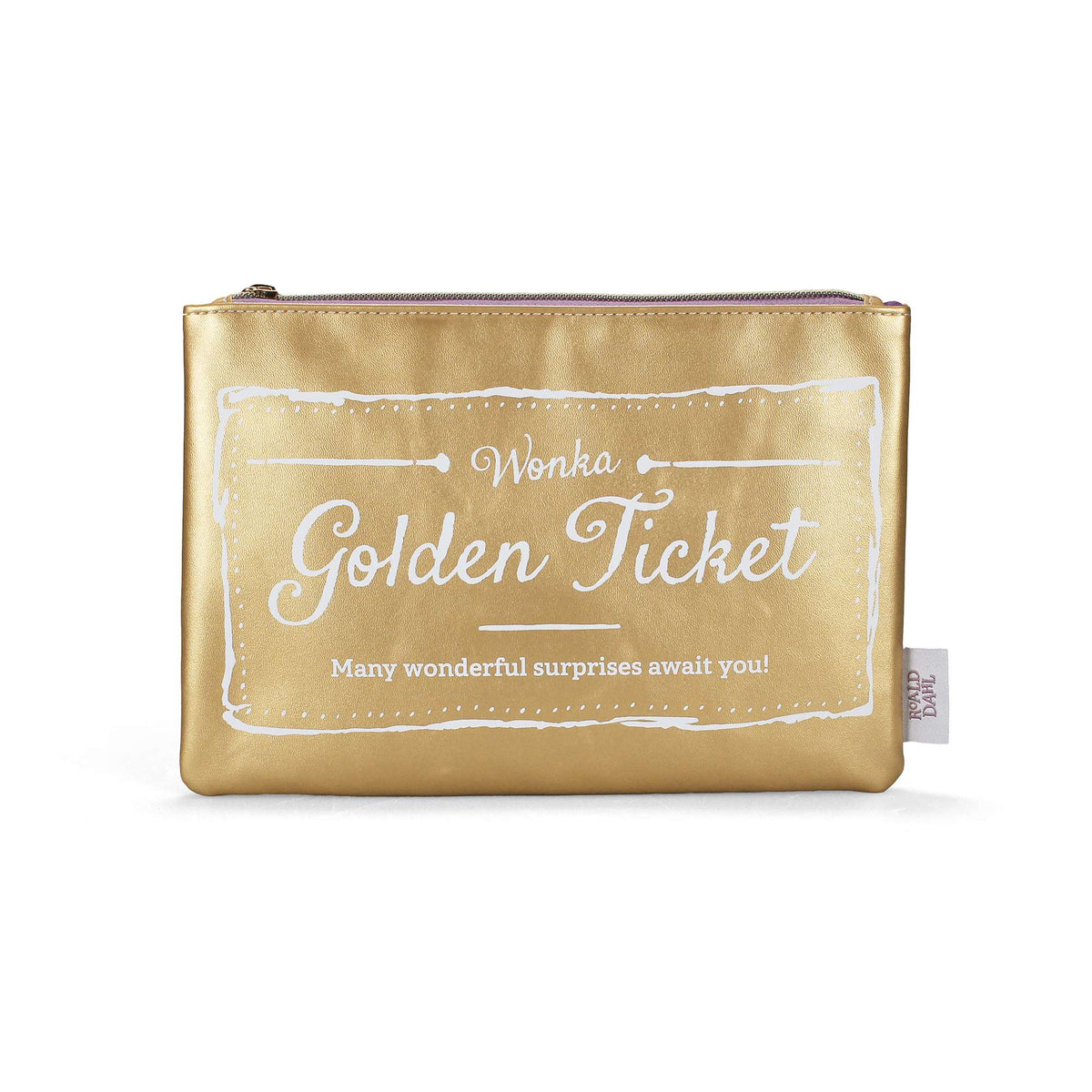Roald Dahl Charlie Golden Ticket PU Pouch16cm x 24cm