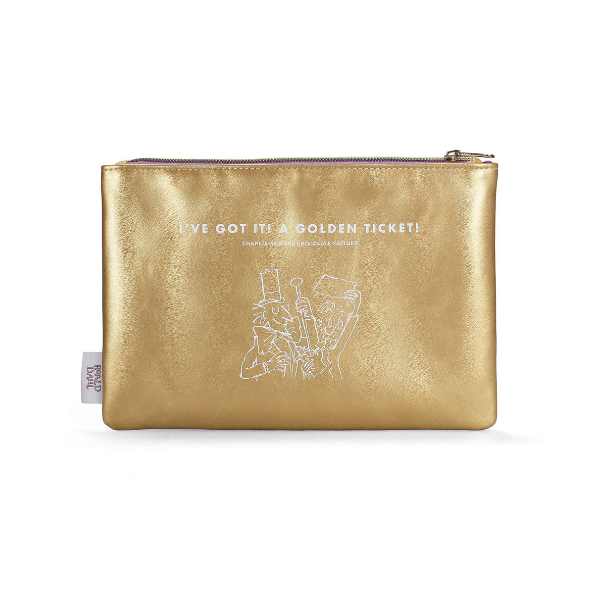 Roald Dahl Charlie Golden Ticket PU Pouch16cm x 24cm