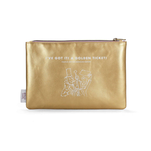 Roald Dahl Charlie Golden Ticket PU Pouch16cm x 24cm