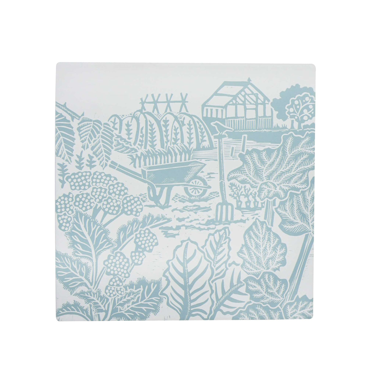 Kate Heiss Powder Blue Allotment Stoneware Trivet - 20cm