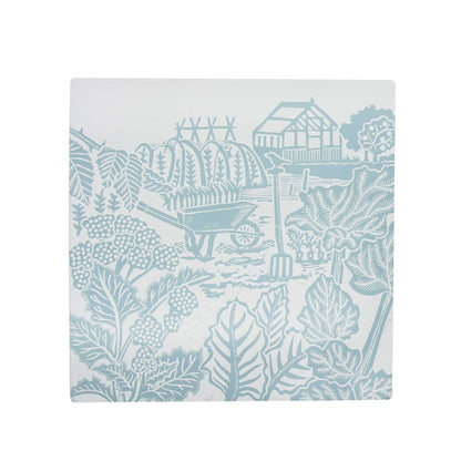 Kate Heiss Powder Blue Allotment Stoneware Trivet - 20cm