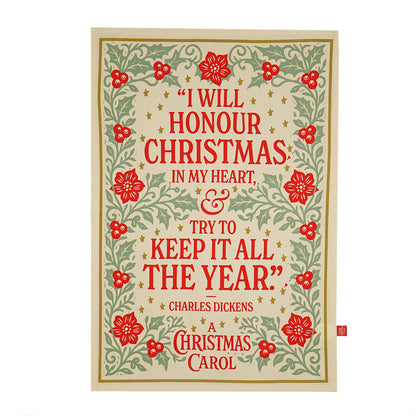 A Christmas Carol Recycled Cotton Tea Towel