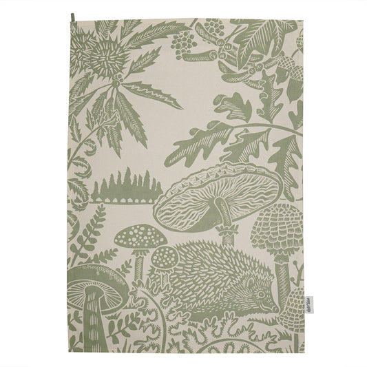 Tea Towel Recycled Cotton - Kate Heiss (Woodland Green)