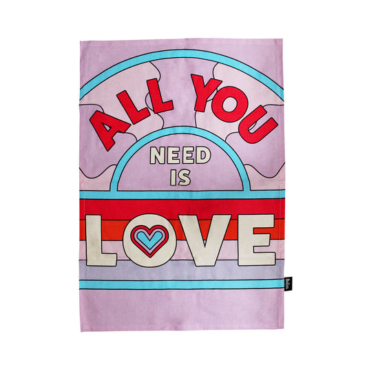 The Beatles All You Need Is Love Recycled Cotton Tea Towel