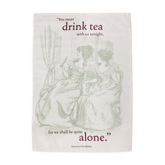 Jane Austen Sense & Sensibility Recycled Cotton Tea Towel from Pulteney Press
