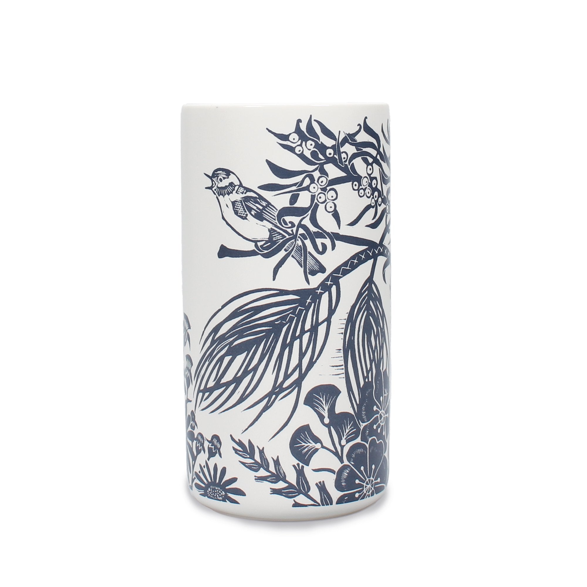 Vase Ceramic (14.5cm) - Kate Heiss (Woodland Navy)