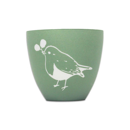 RSPB Robin Stoneware Votive - 8cm