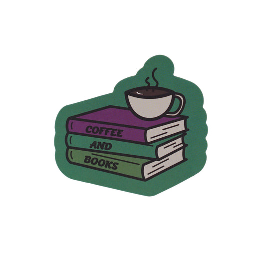 Vinyl Sticker - Coffee And Books
