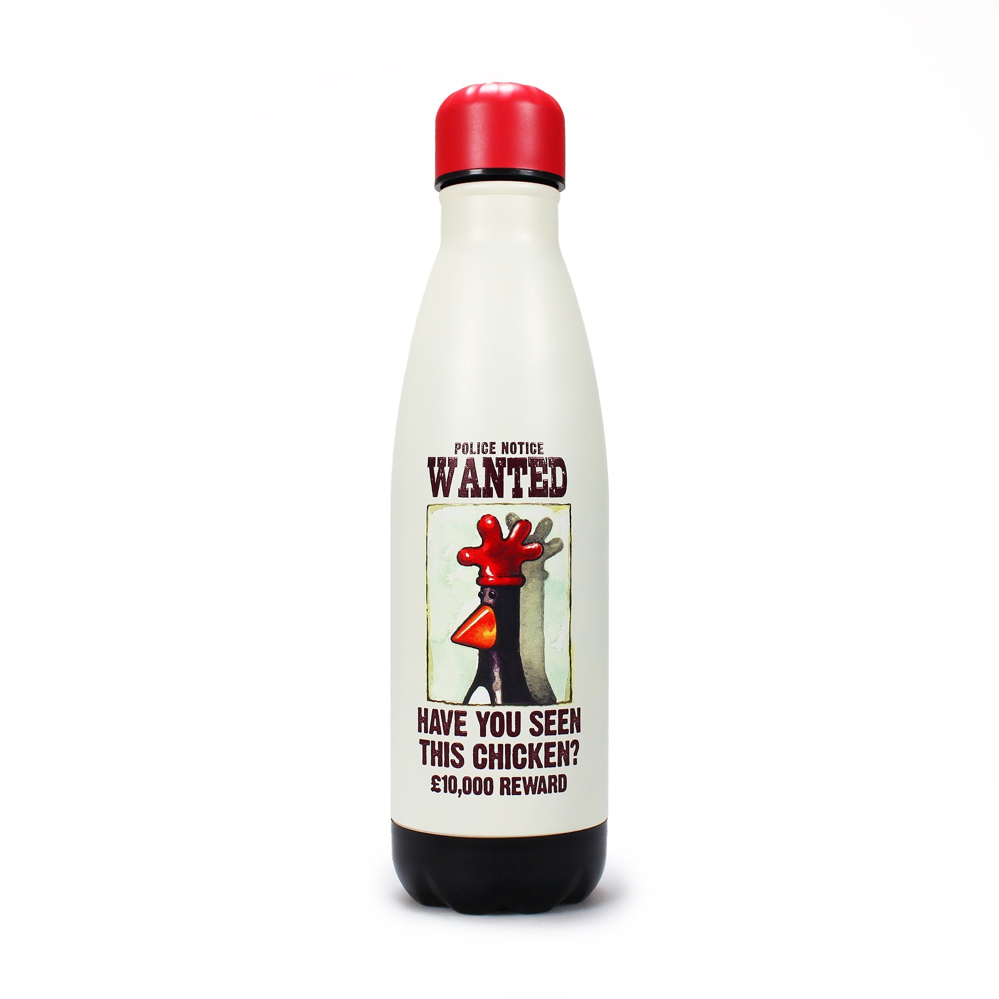 Water Bottle Metal Emboss. 500ml - Wallace & Gromit Feathers
