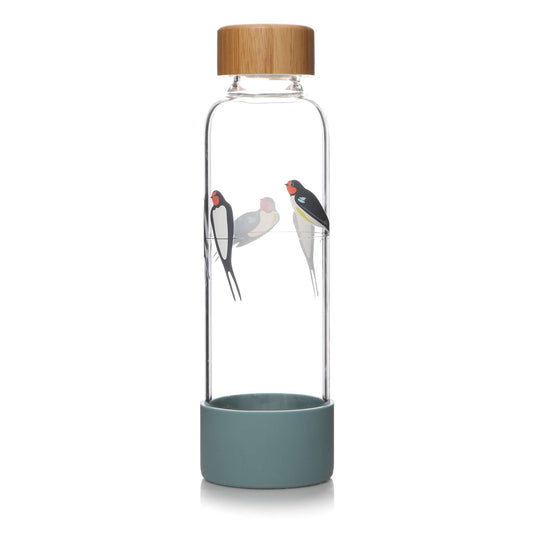 RSPB Glass Water Bottle - Swallows