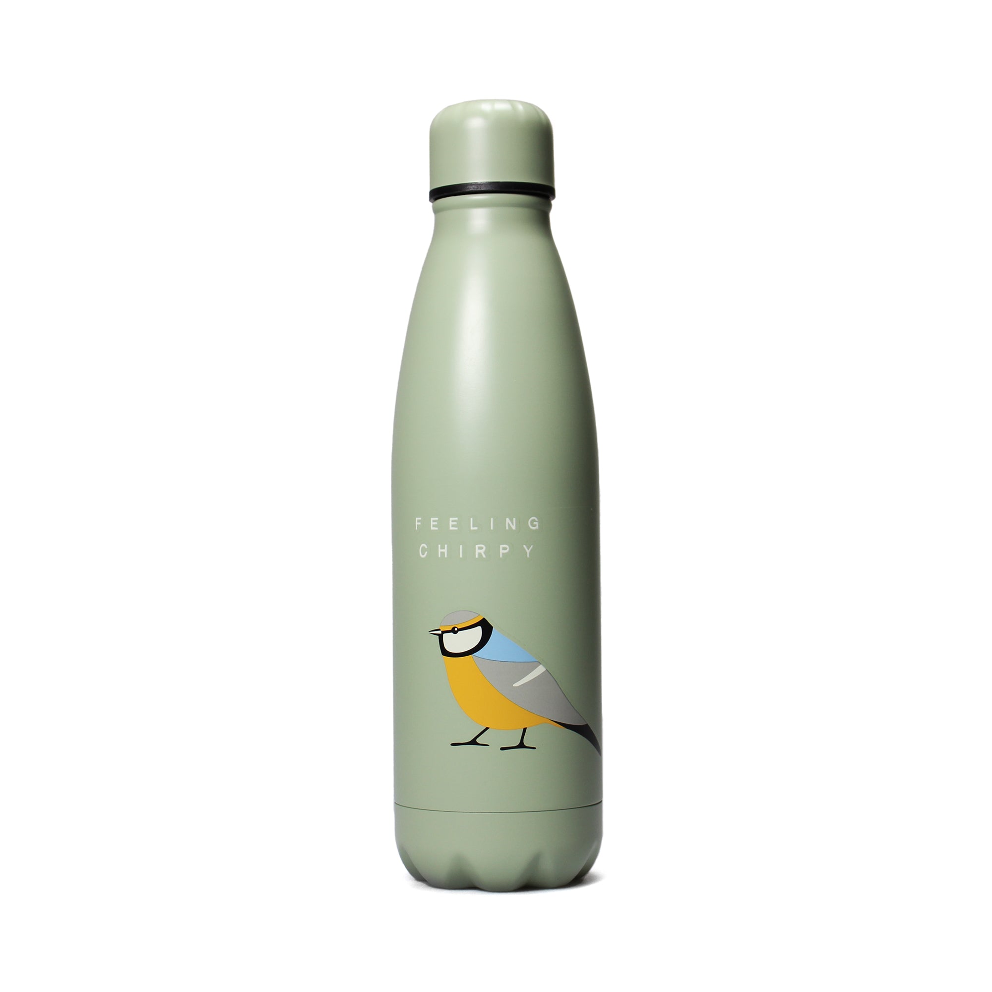 Water Bottle Metal (500ml) - RSPB (Free as a Bird Blue Tit)