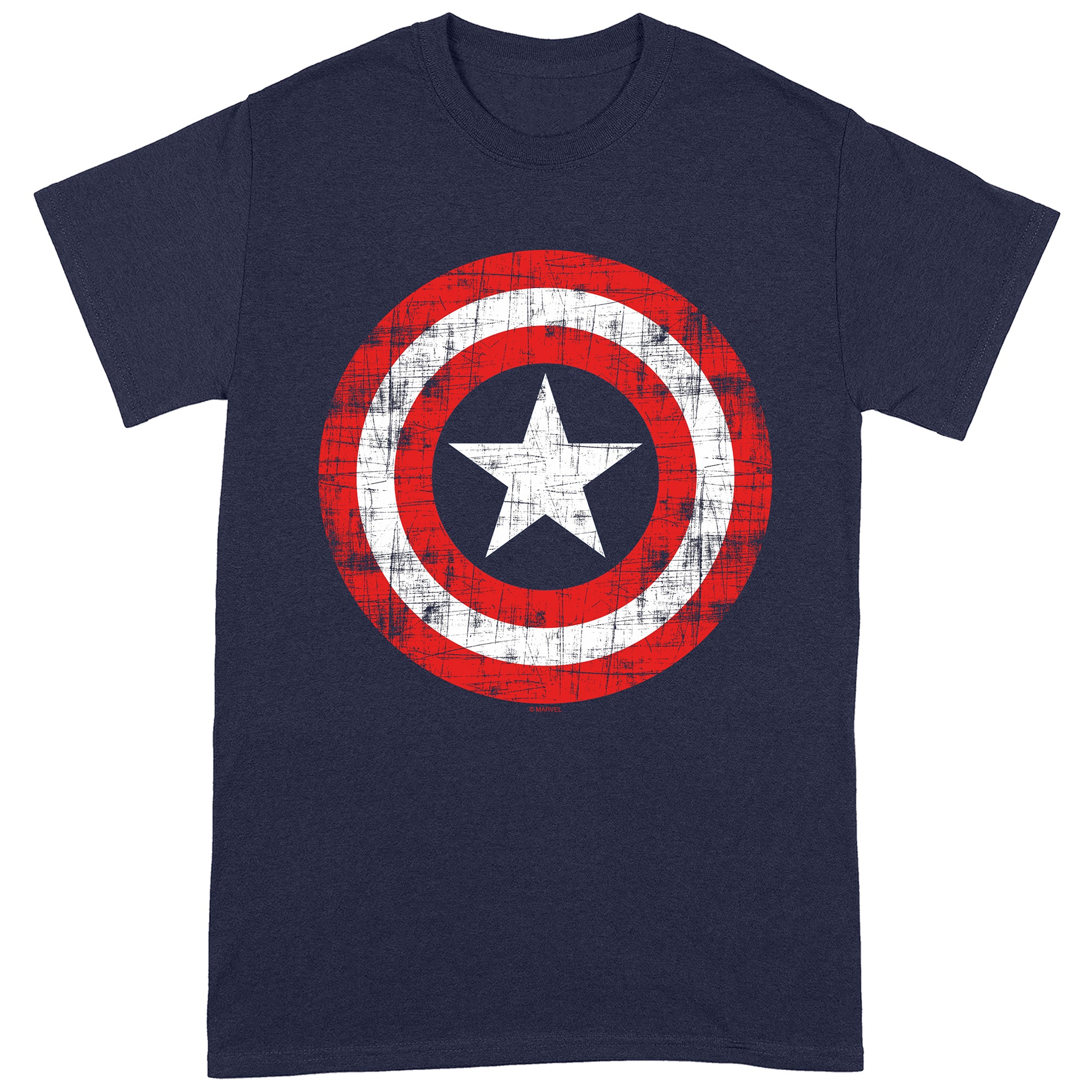 Captain America Scratched Shield T-Shirt
