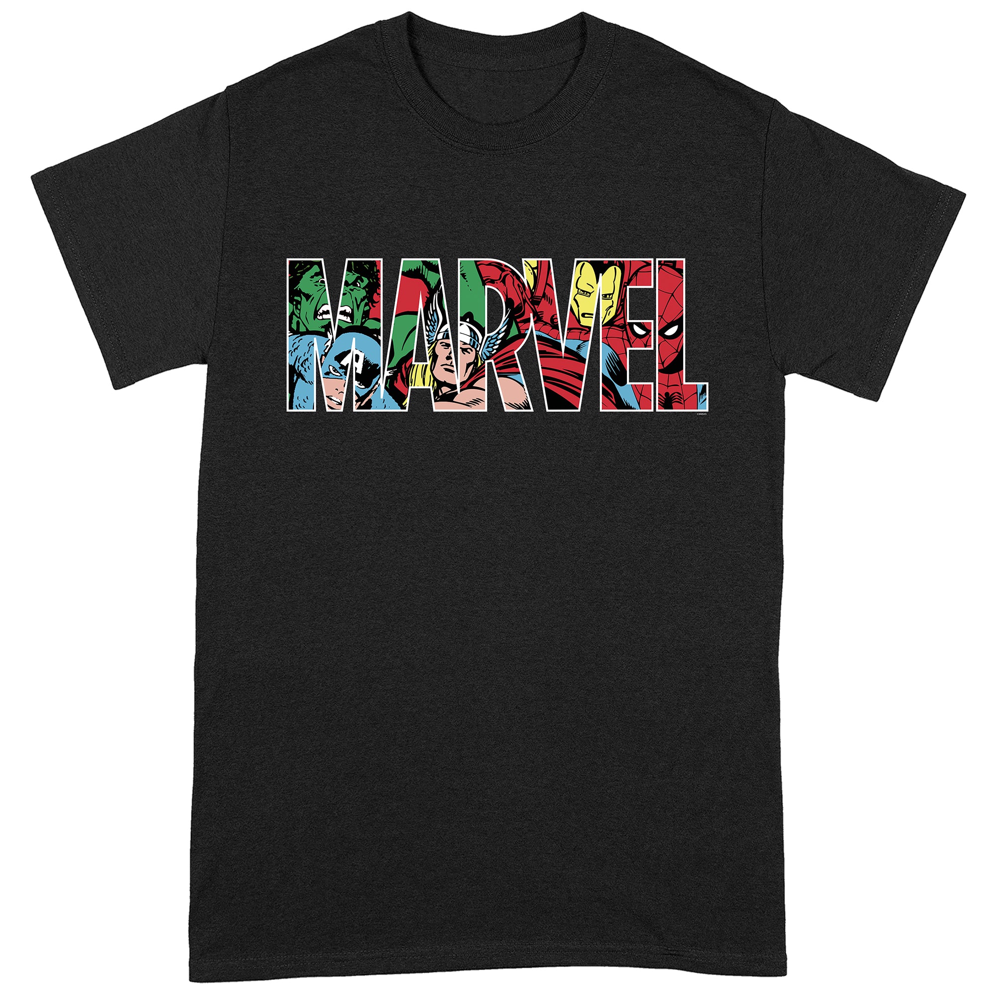 Marvel Logo Character Black Infill T-Shirt
