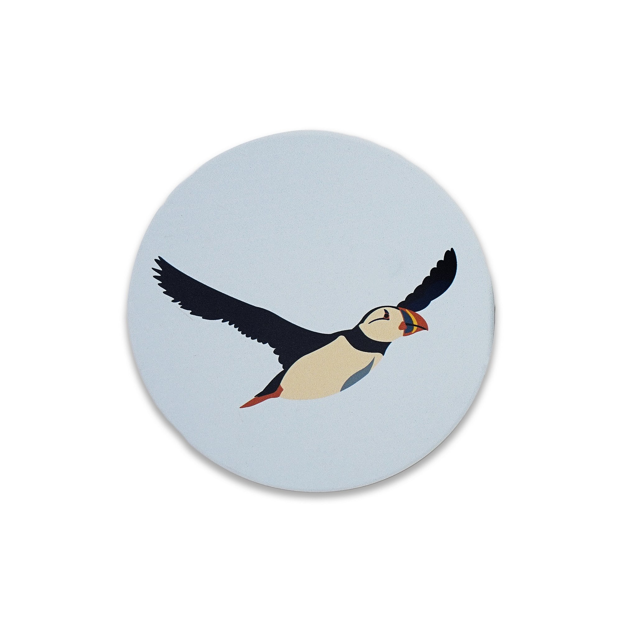 Coaster Single Ceramic - RSPB Puffin (Light Blue)