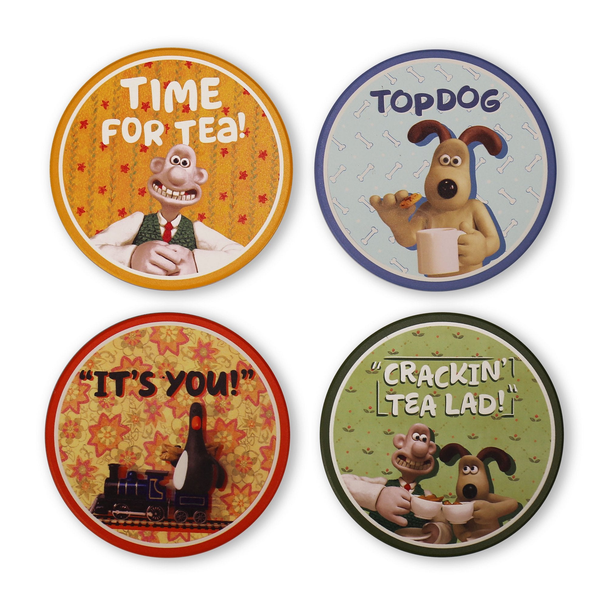 Coasters Set of 4 Ceramic - Wallace & Gromit
