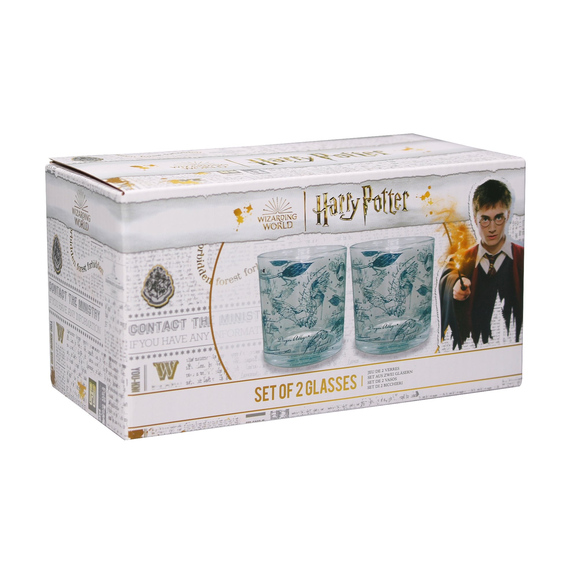Glasses Set of 2 Boxed (300ml) - Harry Potter (Diagon)