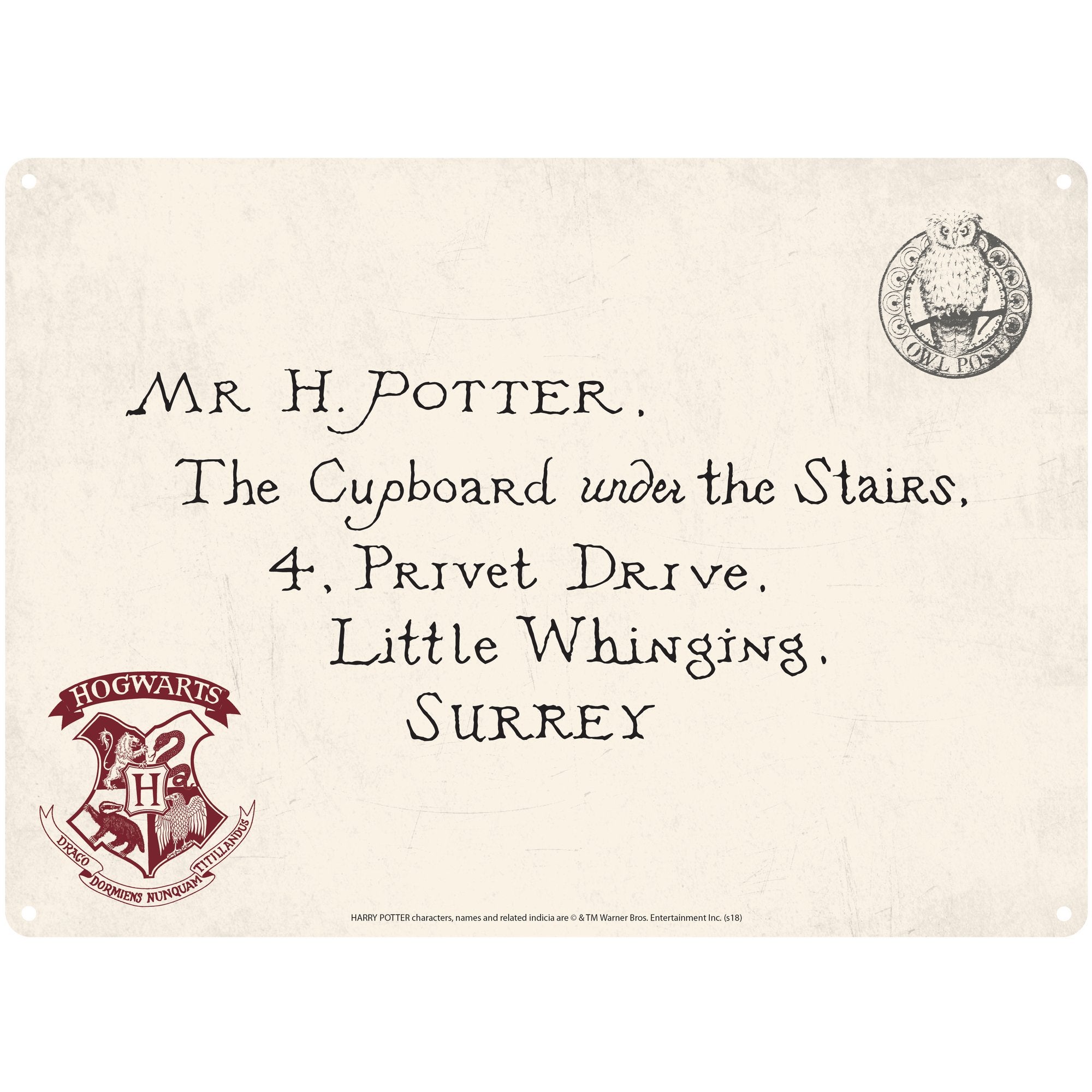 Harry Potter Tin Sign - Letters
