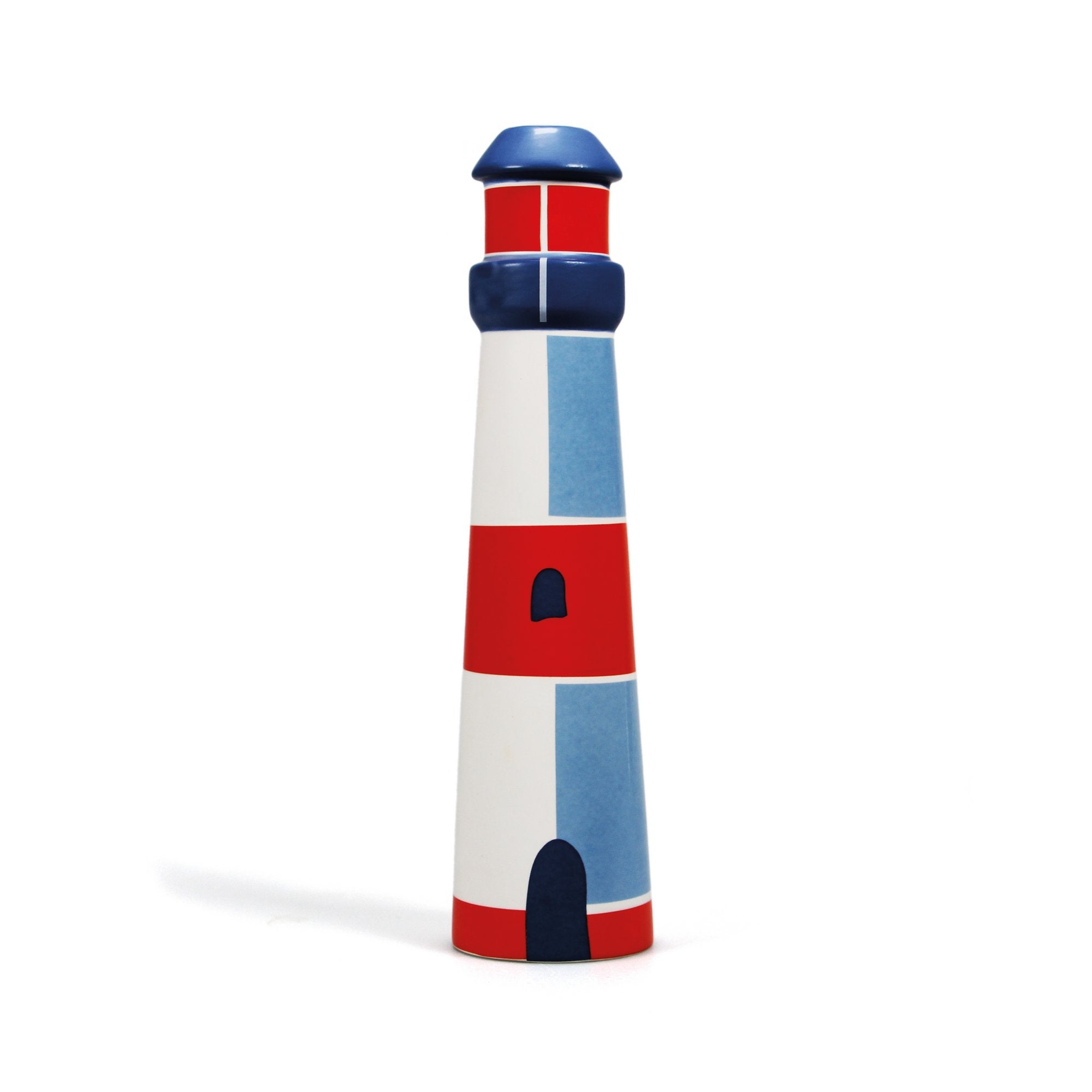 Vase Ceramic (26cm) - Coastal (Lighthouse)